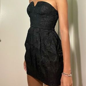 Strapless Black Mini Dress